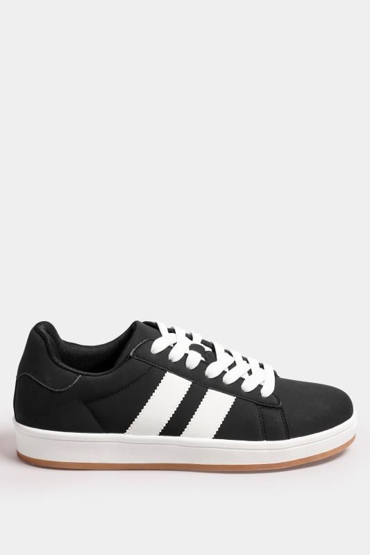 Evans Yours Black Padded Lace Up Trainers In Wide E Fit