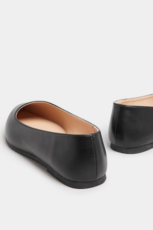 Evans Yours Black Pointed Ballerina Pumps In Extra Wide EEE Fit