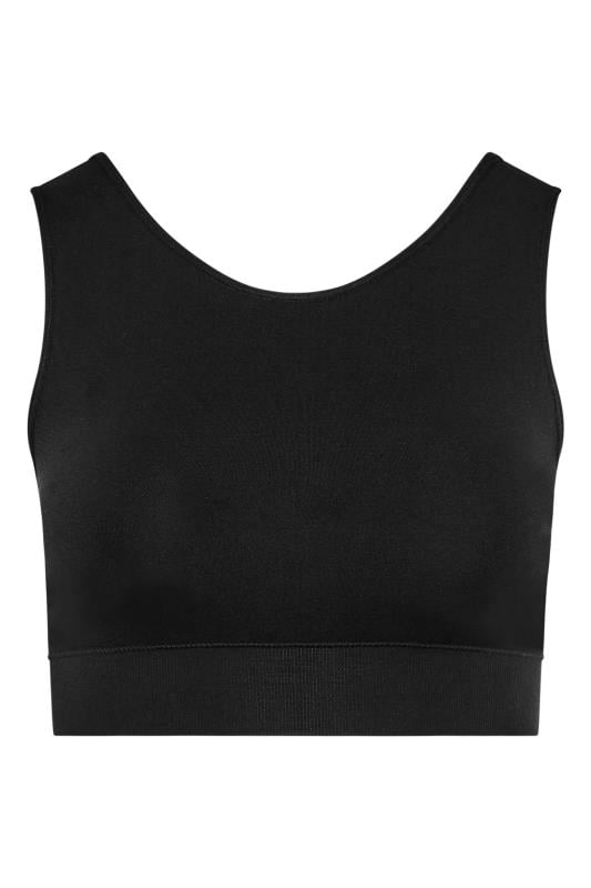 Evans YOURS Black Seamless Longline Padded Bralette Top