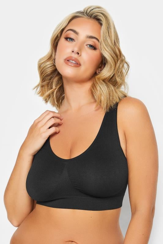 Evans YOURS Black Seamless Non-Padded Non-Wired Bralette
