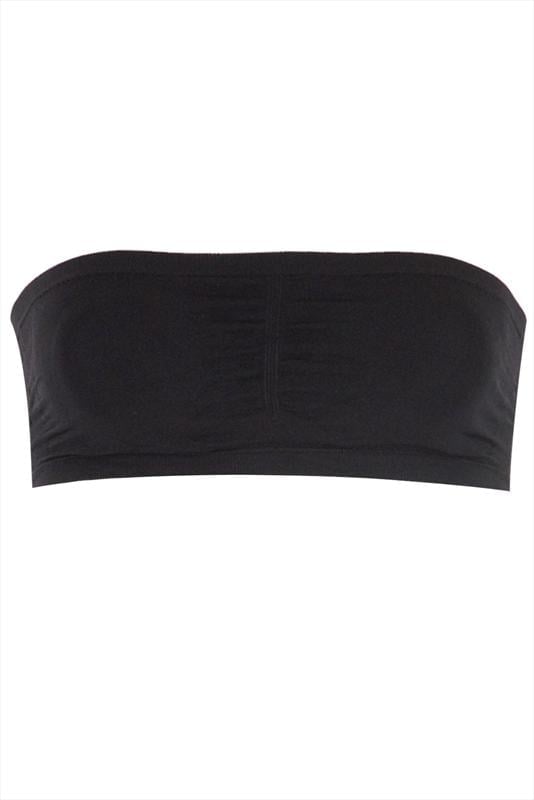Evans YOURS Black Seamless Padded Non-Wired Bandeau Bra