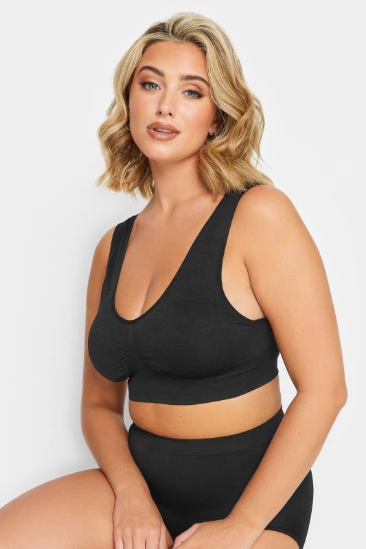 evans YOURS Black Seamless Padded Non-Wired Bralette
