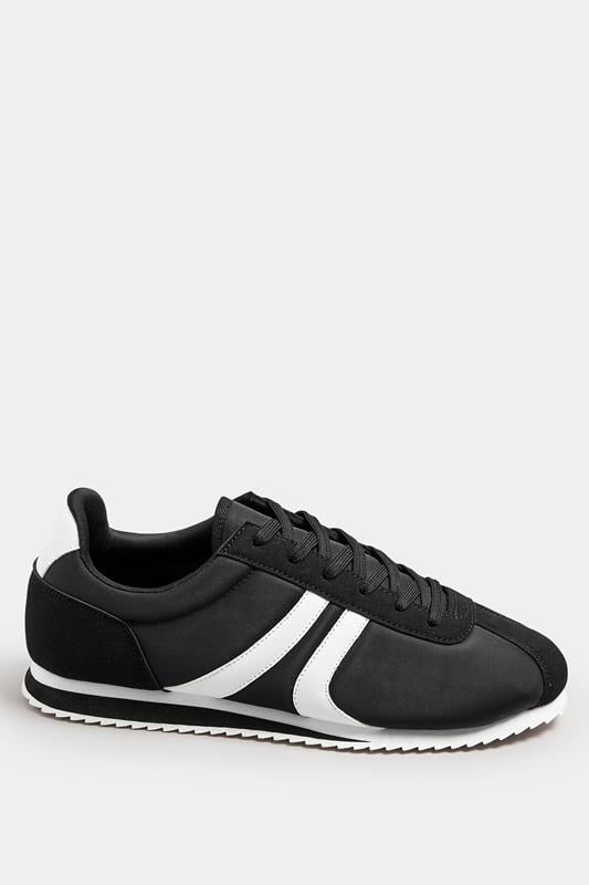 Evans Yours Black Side Stripe Trainers In Extra Wide EEE Fit