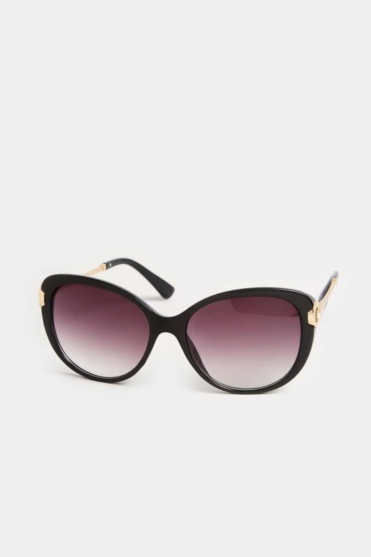 Evans Yours Black Soft Cat Eye Circle Arm Sunglasses
