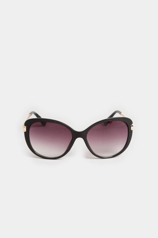 Evans Yours Black Soft Cat Eye Circle Arm Sunglasses