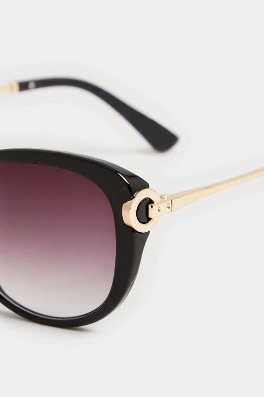 Evans Yours Black Soft Cat Eye Circle Arm Sunglasses