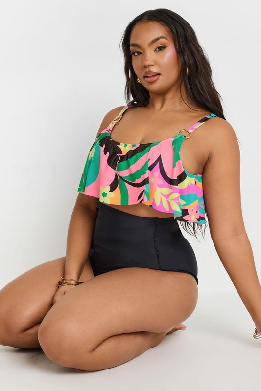 Evans YOURS Black Super High Waisted Tummy Control Bikini Briefs