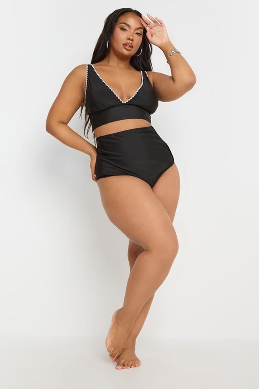 Evans YOURS Black Super High Waisted Tummy Control Bikini Briefs
