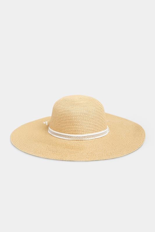 Evans Yours Brown 'Bae Watch' Slogan Floppy Straw Hat