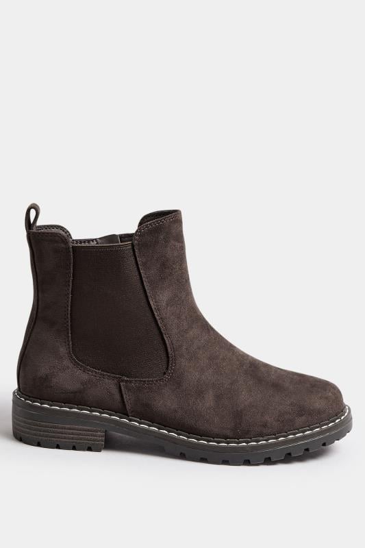 Evans Yours Brown Faux Suede Chelsea Boots In Wide E & Extra Wide EEE Fit