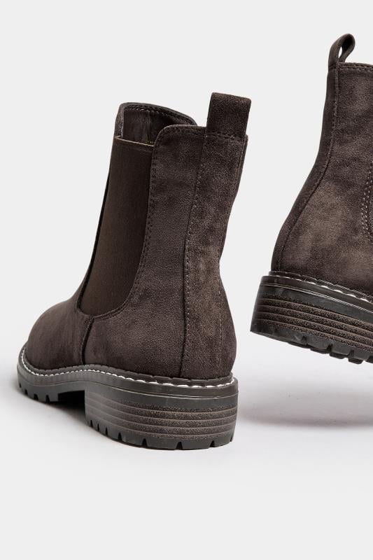 Evans Yours Brown Faux Suede Chelsea Boots In Wide E & Extra Wide EEE Fit