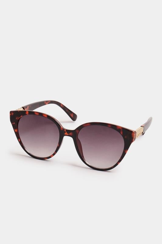 Evans Yours Brown Tortoiseshell Chain Arm Detail Sunglasses