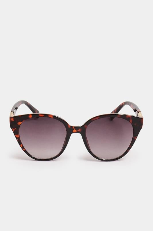 Evans Yours Brown Tortoiseshell Chain Arm Detail Sunglasses