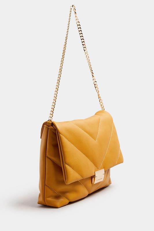 Evans Yours Camel Brown Faux Leather Quilted Shoulder Bag