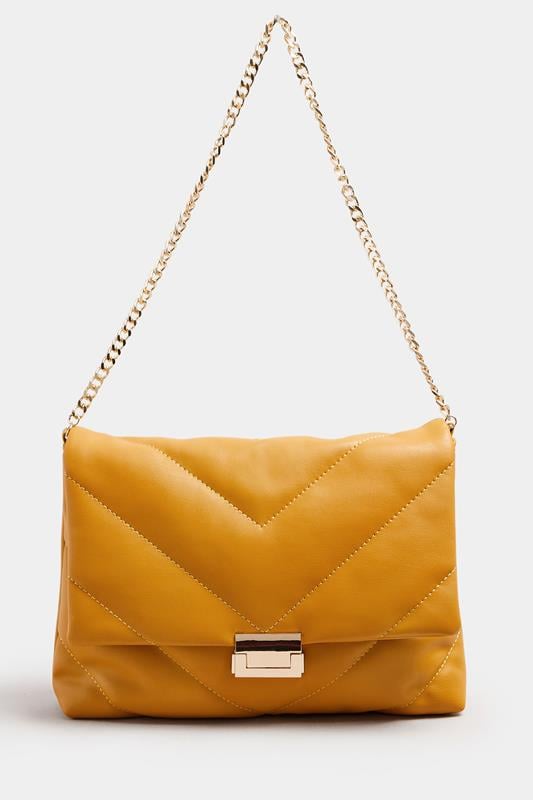 Evans Yours Camel Brown Faux Leather Quilted Shoulder Bag