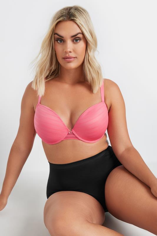 Evans YOURS Curve 2 PACK Black & Pink Padded Underwired T-Shirt Bras