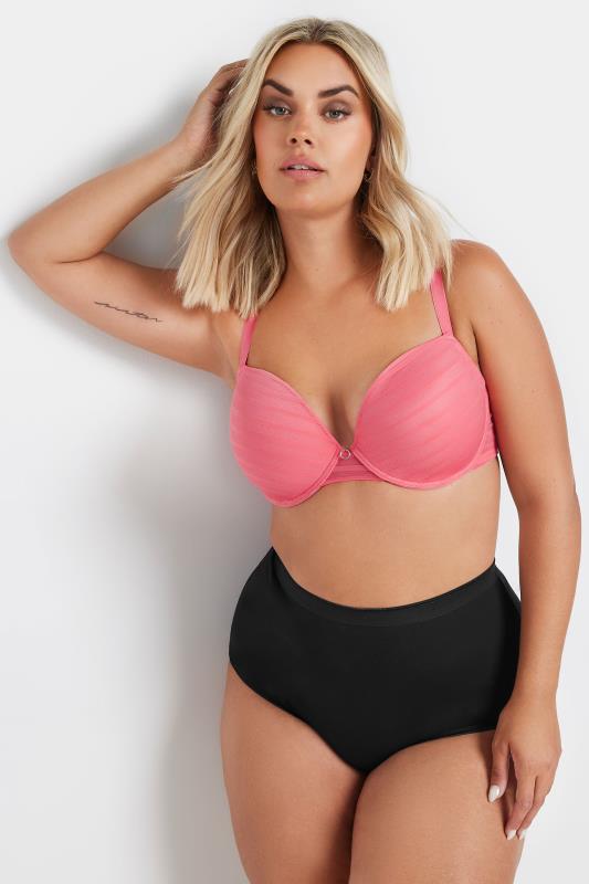 Evans YOURS Curve 2 PACK Black & Pink Padded Underwired T-Shirt Bras