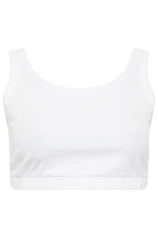 Evans YOURS Curve 2 PACK Black & White Ribbed Crop Tops
