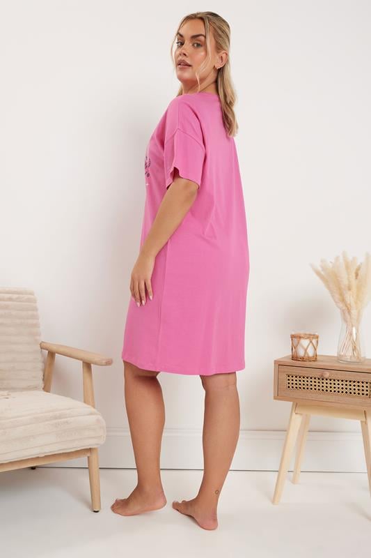 Evans YOURS Curve 2 PACK Cotton Pink 'Disco Cowgirl' Nightdresses