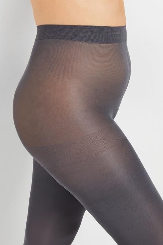 Evans YOURS Curve 2 PACK Grey & Black 100 Denier Tights
