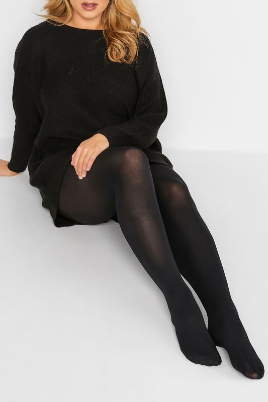 Evans YOURS Curve 2 PACK Navy Blue & Black 100 Denier Tights