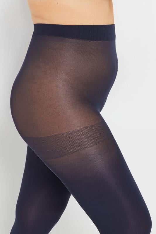 Evans YOURS Curve 2 PACK Navy Blue & Black 100 Denier Tights