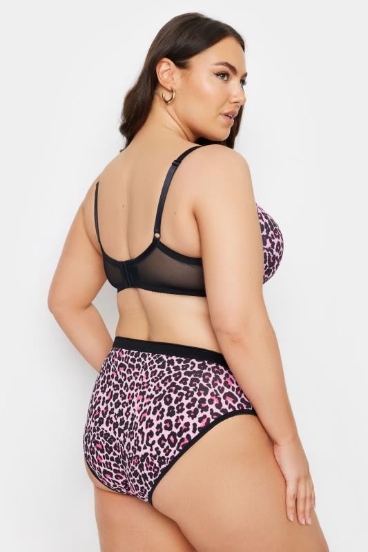 Evans YOURS Curve 2 PACK Pink & Black Leopard Print T-Shirt Bras