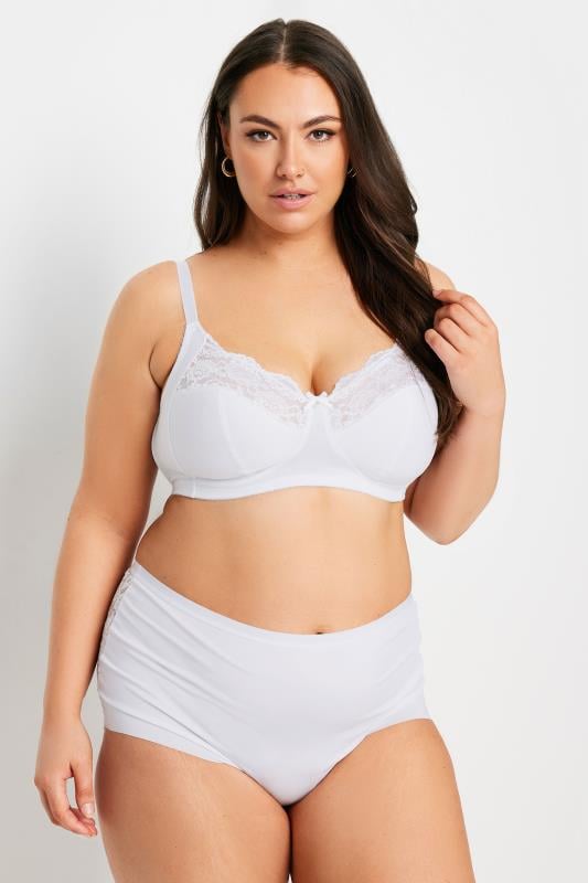 Evans YOURS Curve 2 PACK Pink & White Non-Padded Non-Wired Bras