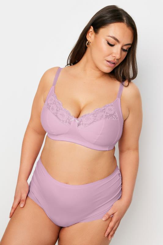 Evans YOURS Curve 2 PACK Pink & White Non-Padded Non-Wired Bras