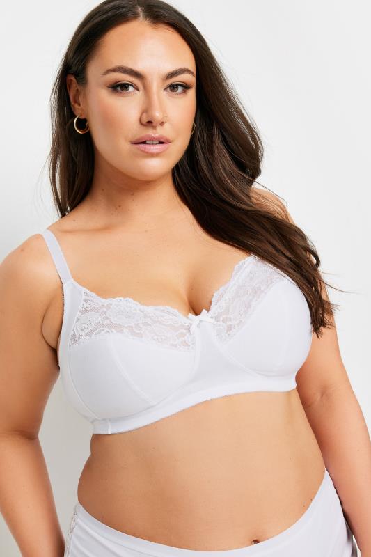 Evans YOURS Curve 2 PACK Pink & White Non-Padded Non-Wired Bras