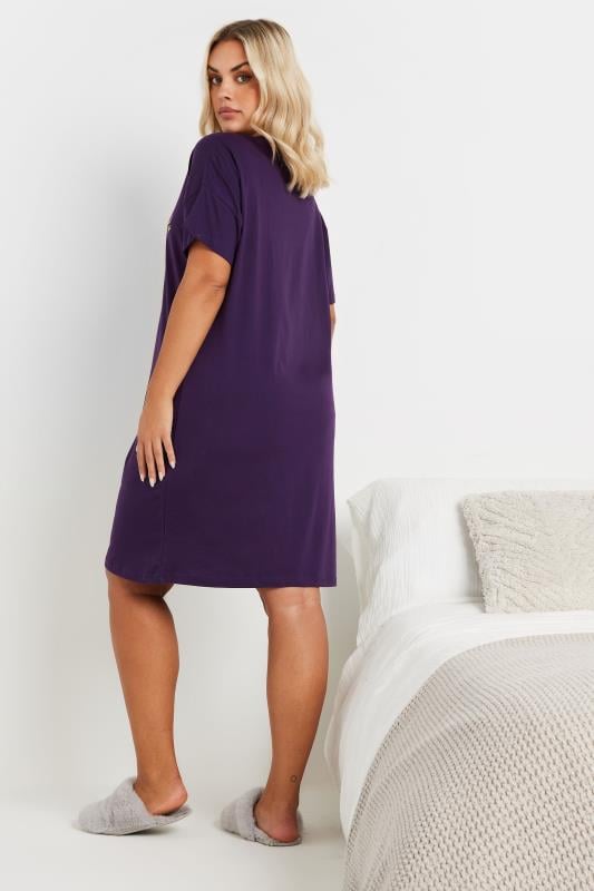 Evans YOURS Curve 2 PACK Purple & Grey 'Follow Your Dreams' Nightdresses