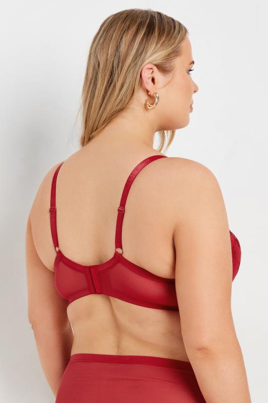 Evans YOURS Curve 2 PACK Red & Black Floral Embroidered Padded Bra
