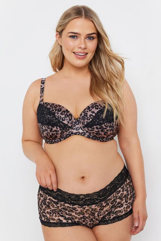 Evans YOURS Curve 3 PACK Red & Black Leopard Print Lace Mid Rise Shorts