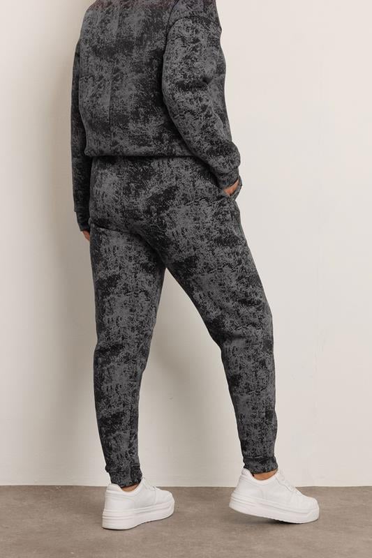 Evans YOURS Curve Black Abstract Print Cuffed Joggers