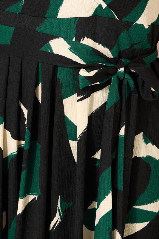 Evans YOURS Curve Black Abstract Print Maxi Wrap Dress