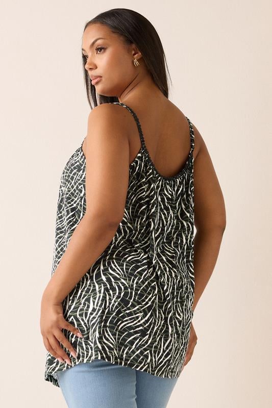 Evans YOURS Curve Black Abstract Tassel Cami Vest Top