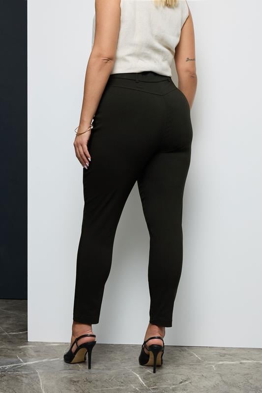 Evans YOURS Curve Black Bengaline Slim Leg Stretch Trousers