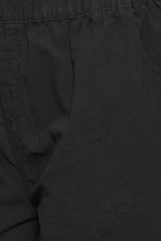 Evans YOURS Curve Black Cool Cotton Wide Leg Trousers