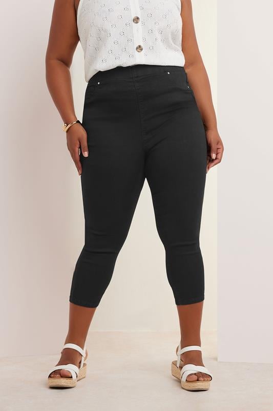 Evans YOURS Curve Black Cropped JENNY Stretch Jeggings