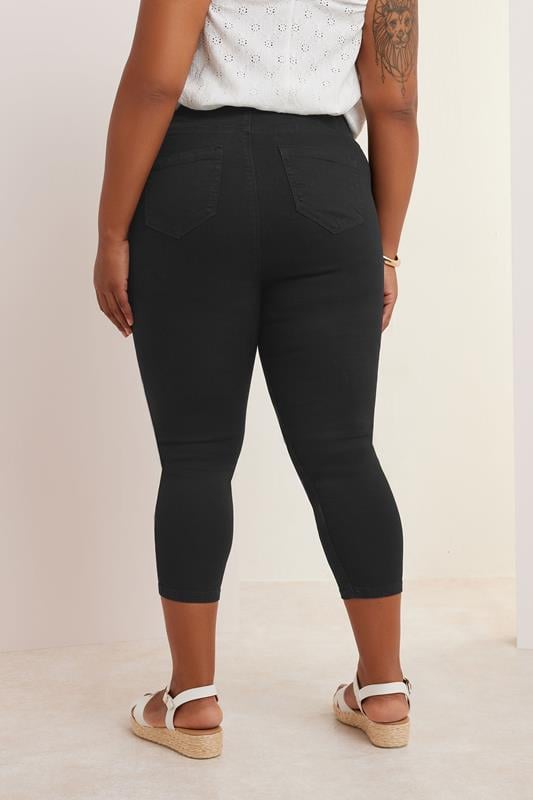 Evans YOURS Curve Black Cropped JENNY Stretch Jeggings
