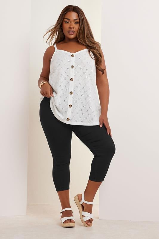 evans YOURS Curve Black Cropped JENNY Stretch Jeggings