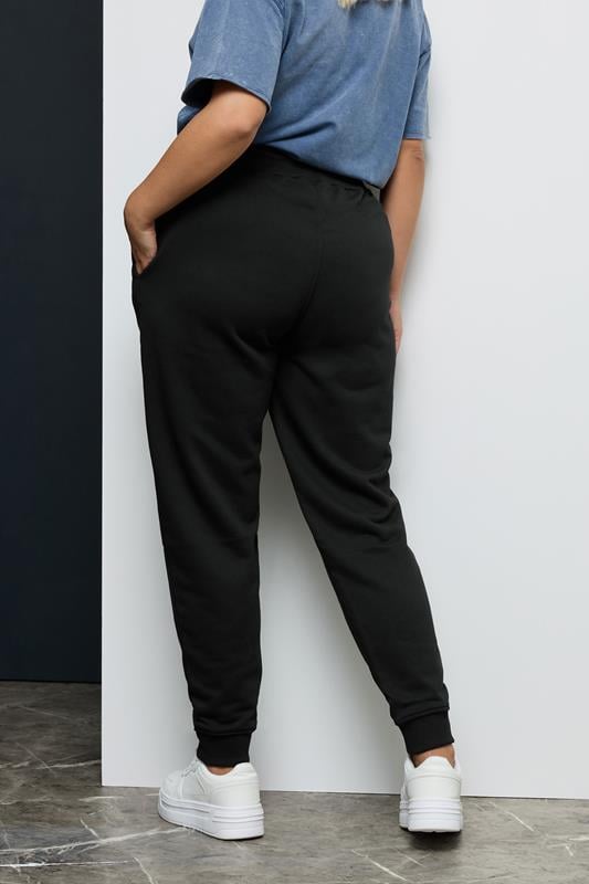 Evans YOURS Curve Black Elasticated Stretch Joggers