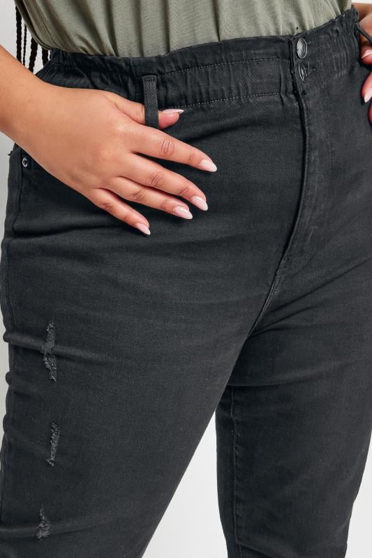 Evans YOURS Curve Black Elasticated Stretch MOM Jeans