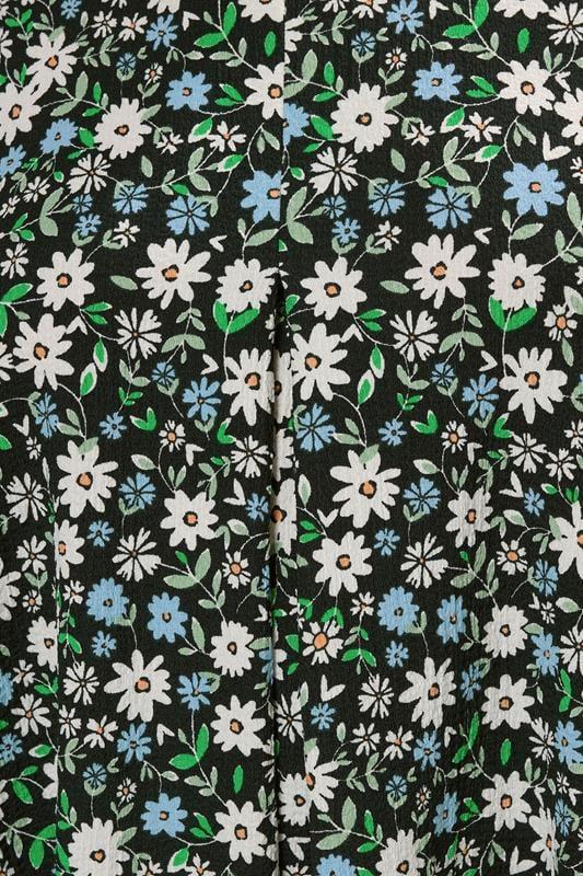 Evans YOURS Curve Black Floral Pleat Front Vest Top