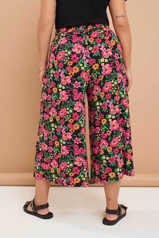 Evans YOURS Curve Black Floral Print Midaxi Culottes