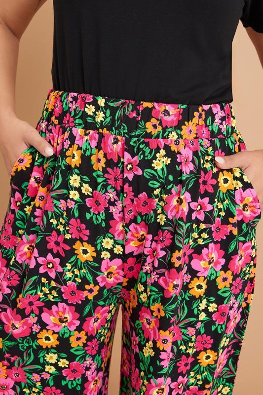 Evans YOURS Curve Black Floral Print Midaxi Culottes