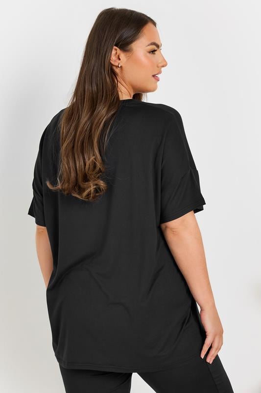 Evans YOURS Curve Black 'Forever Wild' Soft Touch Pyjama Top