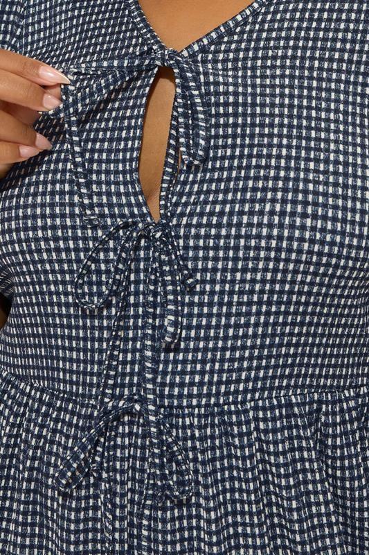Evans YOURS Curve Black Gingham Bow Tie Front Midaxi Dress
