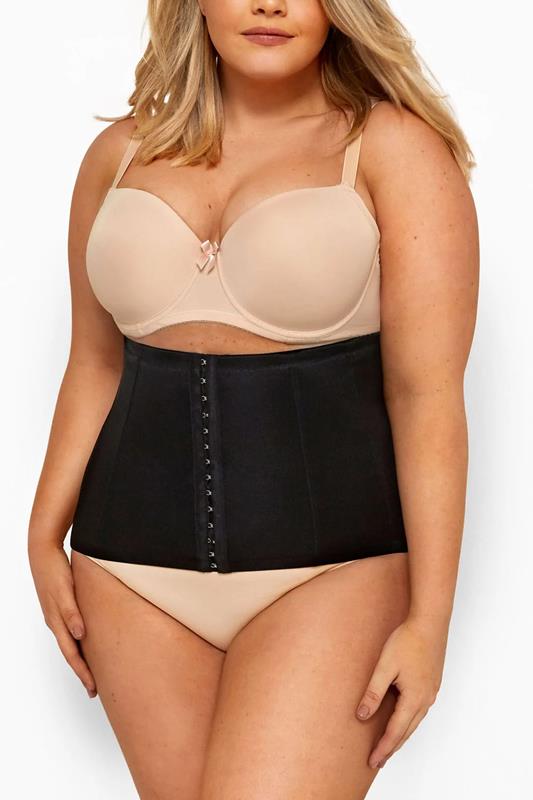 evans YOURS Curve Black Hook & Eye Control Belly Band