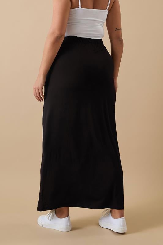 Evans YOURS Curve Black Jersey Stretch Maxi Tube Skirt
